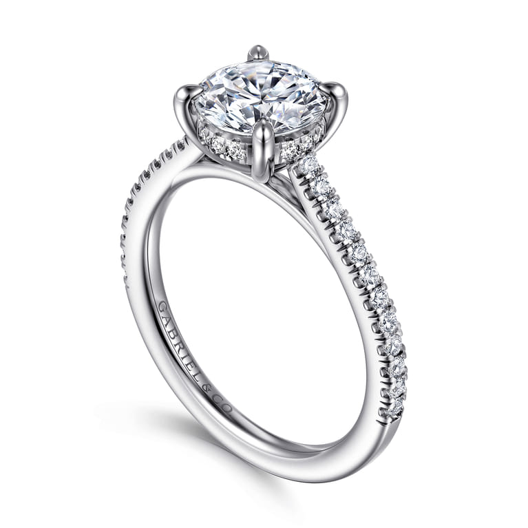Aline - 14K White Gold Round Diamond Engagement Ring - 0.25 ct - Shot 3