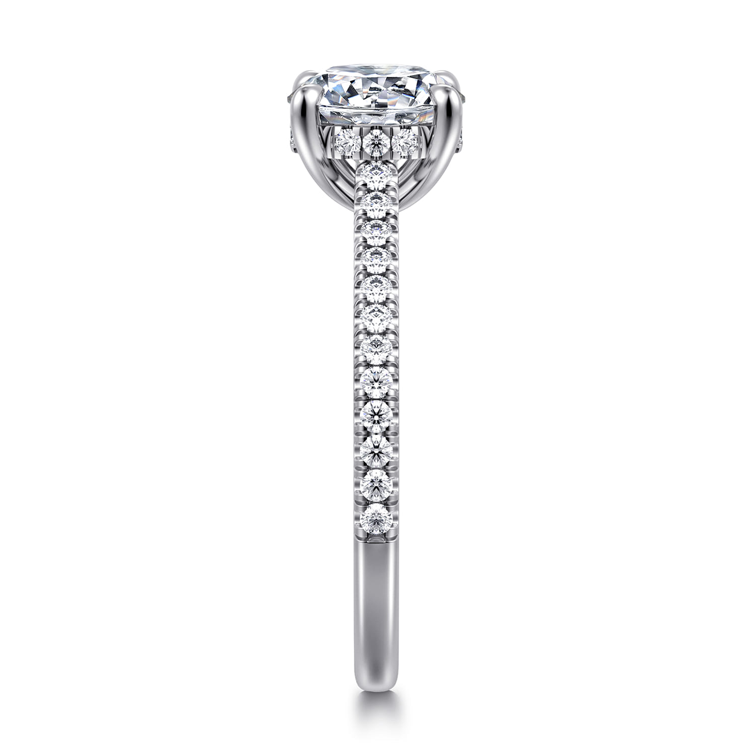 Aline - 14K White Gold Round Diamond Engagement Ring - 0.25 ct - Shot 5