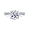 Aline - 14K White Gold Round Diamond Engagement Ring - 0.3 ct
