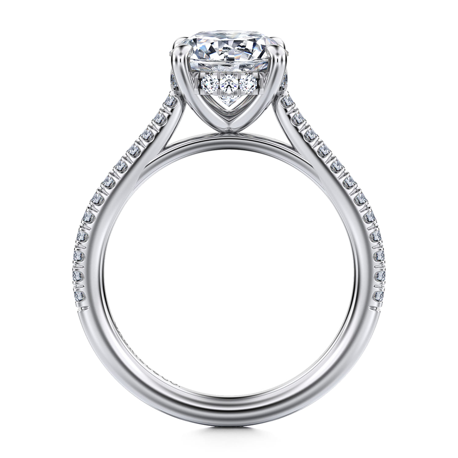 Aline - 14K White Gold Round Diamond Engagement Ring - 0.3 ct - Shot 2