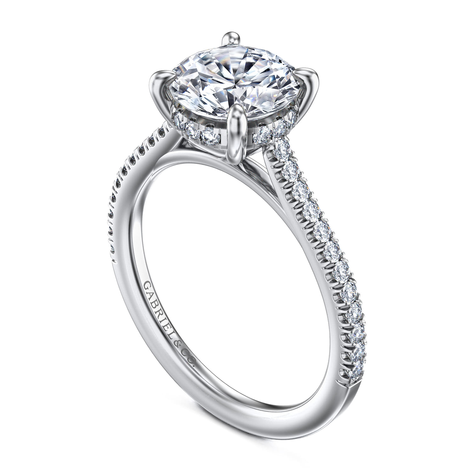 Aline - 14K White Gold Round Diamond Engagement Ring - 0.3 ct - Shot 3