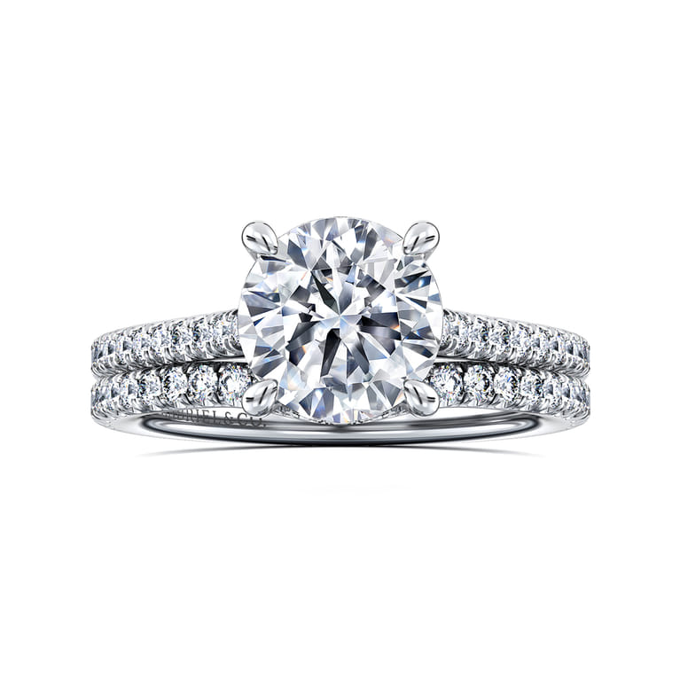Aline - 14K White Gold Round Diamond Engagement Ring - 0.3 ct - Shot 4