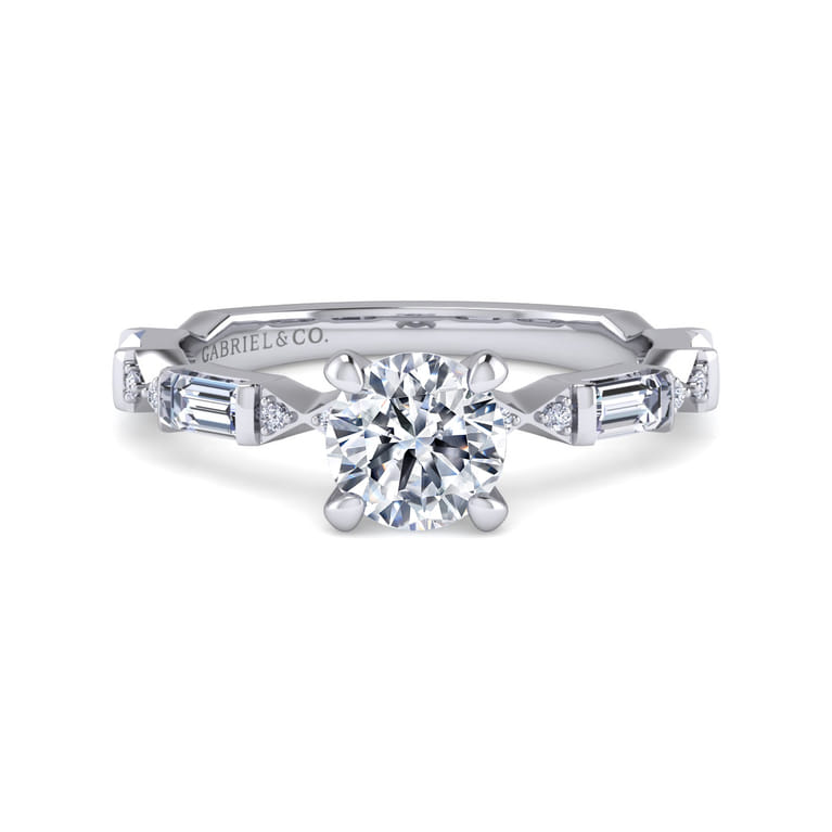 Dariella - 14K White Gold Round Diamond Engagement Ring - 0.4 ct - Shot 1