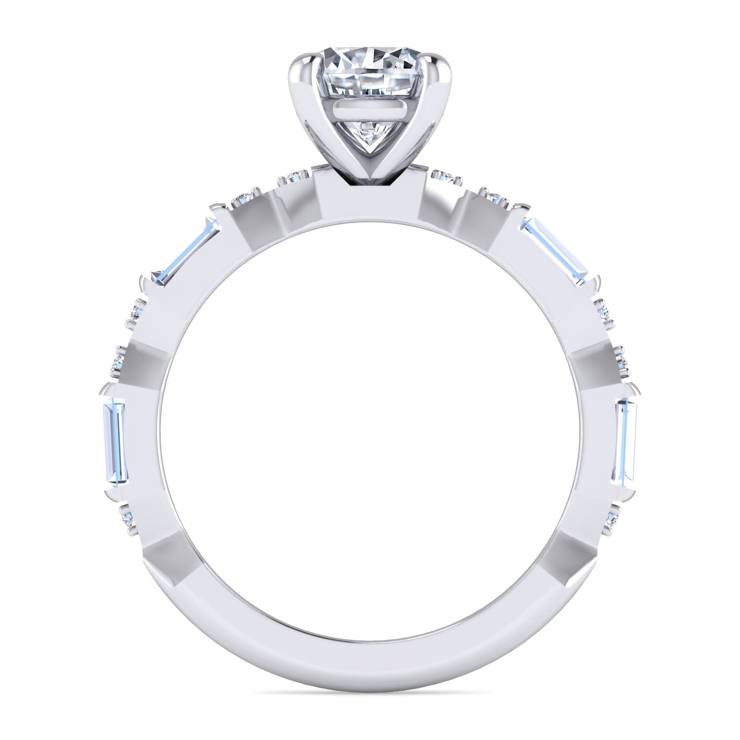 Dariella - 14K White Gold Round Diamond Engagement Ring - 0.4 ct - Shot 2