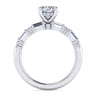 Leanna - 14K White Gold Baguette and Round Diamond Engagement Ring - 0.55 ct