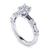 Leanna - 14K White Gold Baguette and Round Diamond Engagement Ring - 0.9 ct