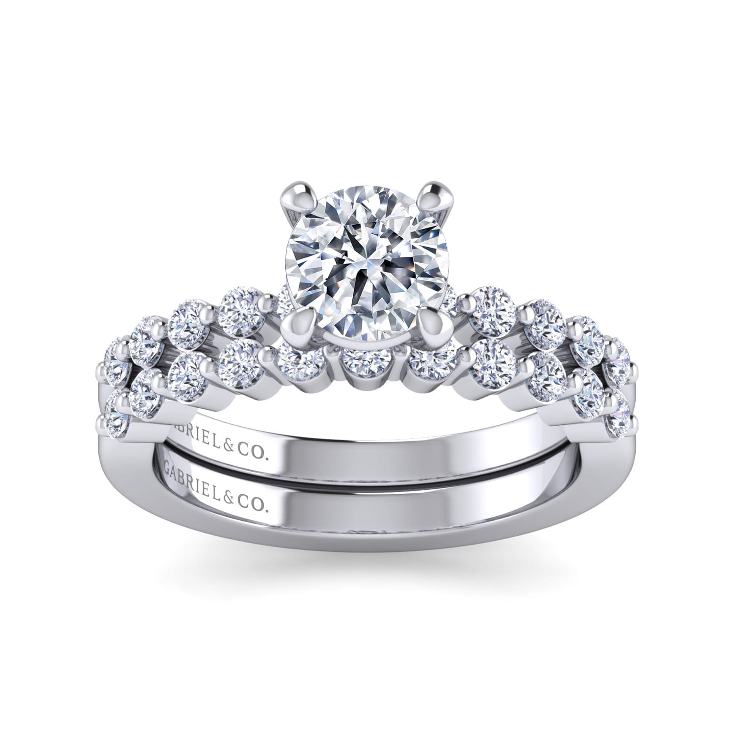 Round Straight Ring in 14k White Gold Gabriel ER16166R4W44JJ