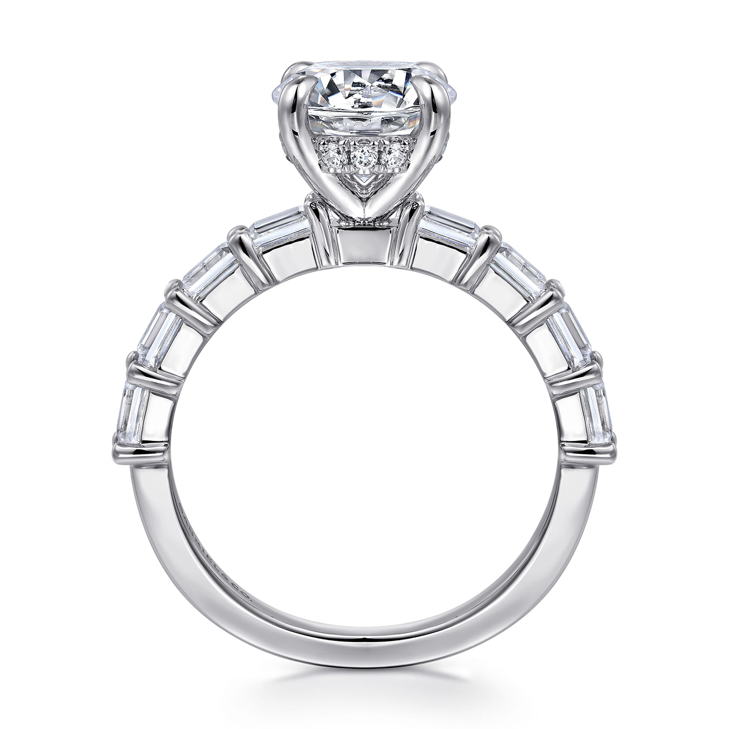 Briene - 14K White Gold Round Diamond Engagement Ring - 1.29 ct - Shot 2