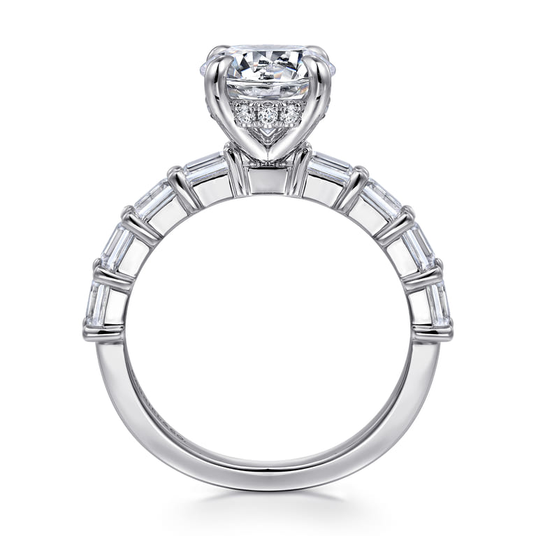 Briene - 14K White Gold Round Diamond Engagement Ring - 1.29 ct - Shot 2