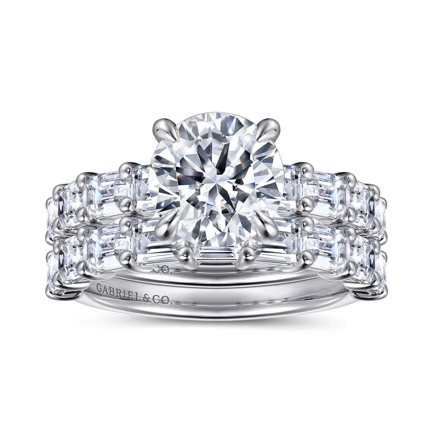 Briene - 14K White Gold Round Diamond Engagement Ring - 1.29 ct - Shot 4
