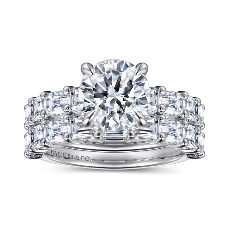 Briene - 14K White Gold Round Diamond Engagement Ring - 1.29 ct - Shot 4