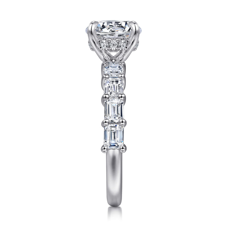 Briene - 14K White Gold Round Diamond Engagement Ring - 1.29 ct - Shot 5