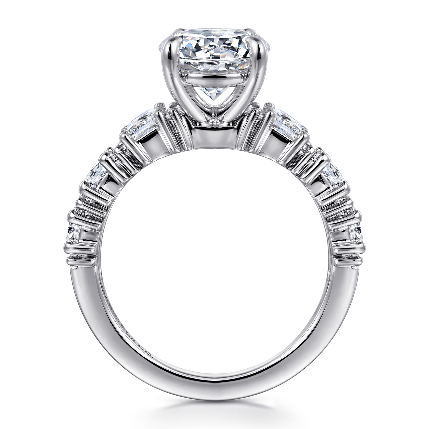 Britte - 14K White Gold Round Diamond Engagement Ring - 1.26 ct - Shot 2
