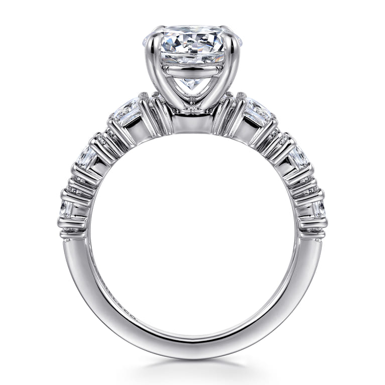Britte - 14K White Gold Round Diamond Engagement Ring - 1.26 ct - Shot 2
