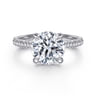 Cadie - 14K White Gold Round Pave Diamond Engagement Ring - 0.5 ct