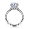 Cadie - 14K White Gold Round Pave Diamond Engagement Ring - 0.5 ct