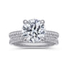 Cadie - 14K White Gold Round Pave Diamond Engagement Ring - 0.5 ct
