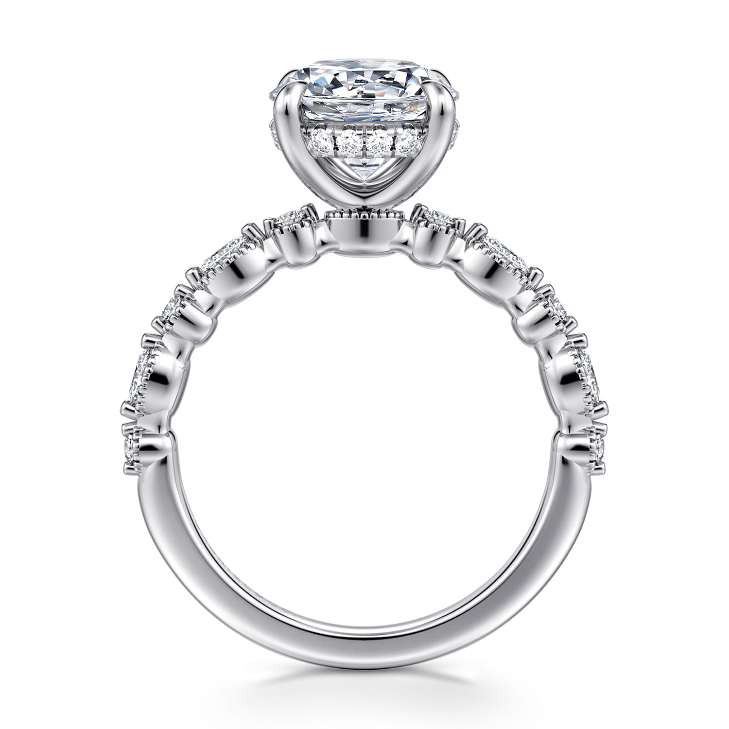 Lanna - 14K White Gold Round Diamond Engagement Ring - 0.3 ct - Shot 2