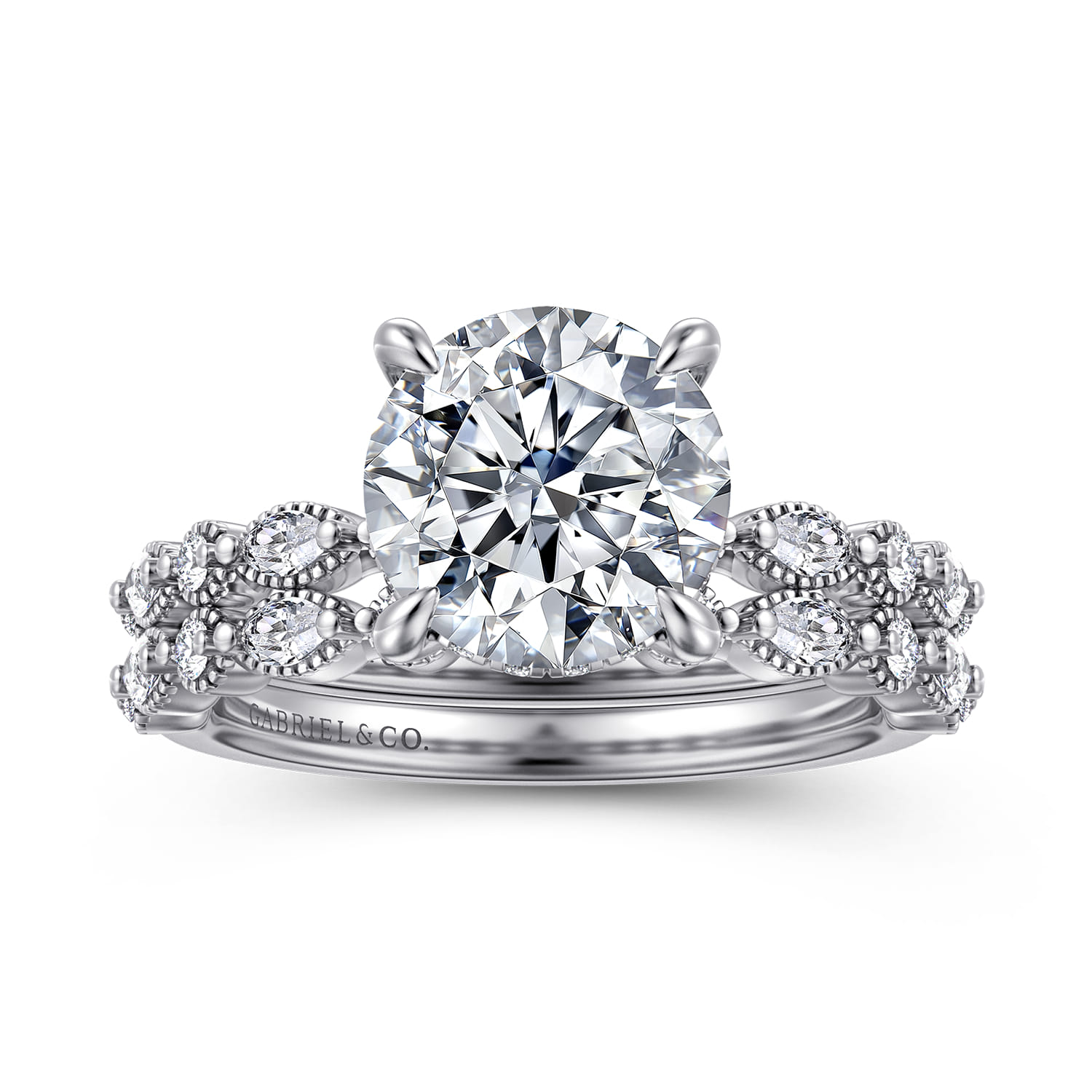 Lanna - 14K White Gold Round Diamond Engagement Ring - 0.3 ct - Shot 4