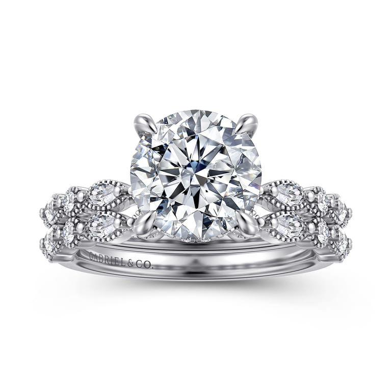 Lanna - 14K White Gold Round Diamond Engagement Ring - 0.3 ct - Shot 4