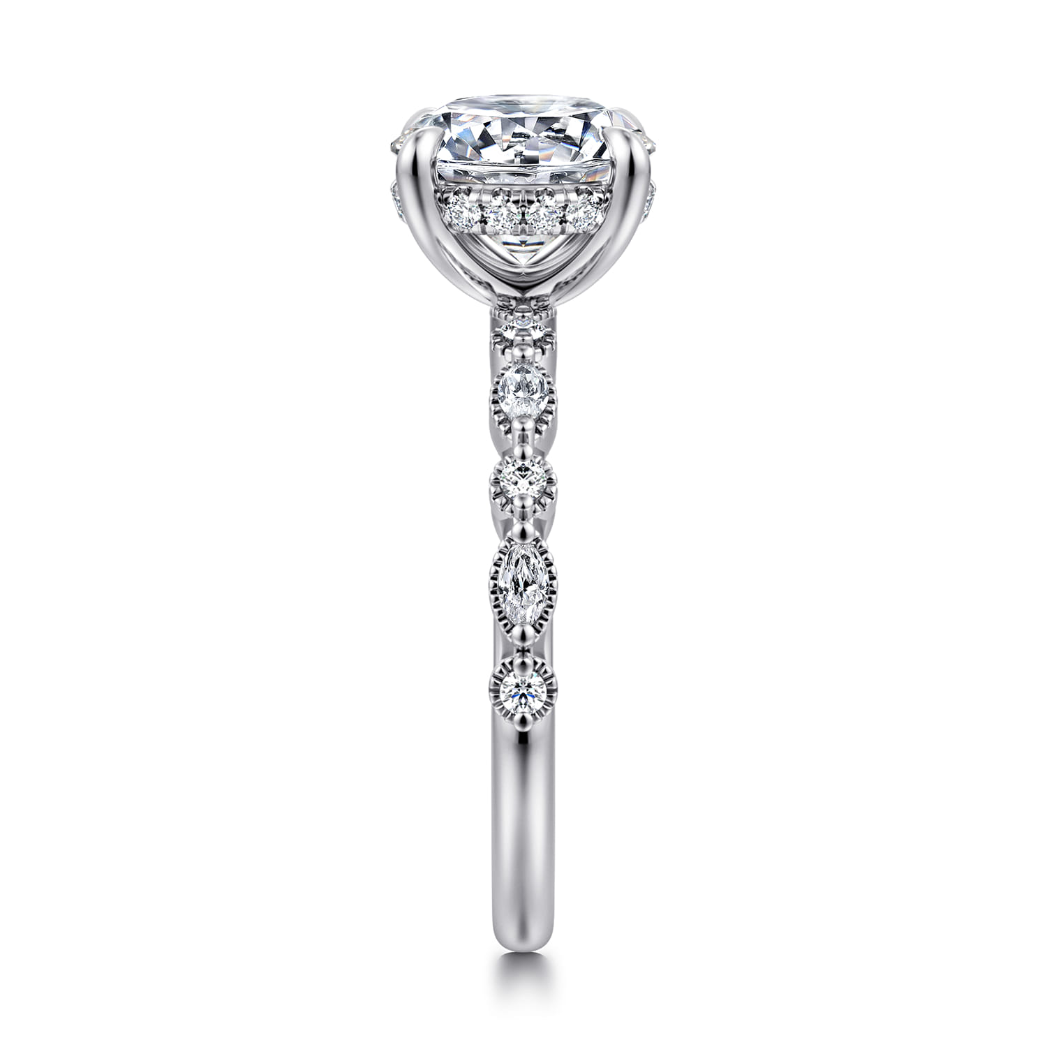 Lanna - 14K White Gold Round Diamond Engagement Ring - 0.3 ct - Shot 5