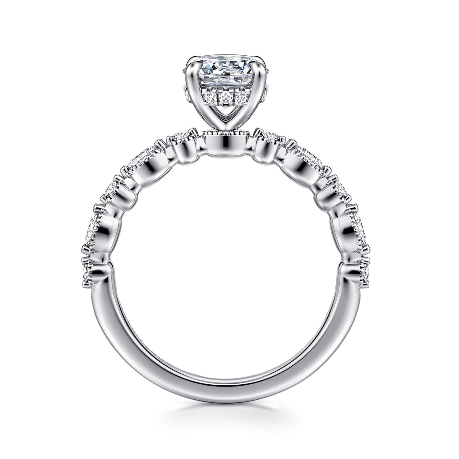 Lanna - 14K White Gold Round Diamond Engagement Ring - 0.25 ct - Shot 2
