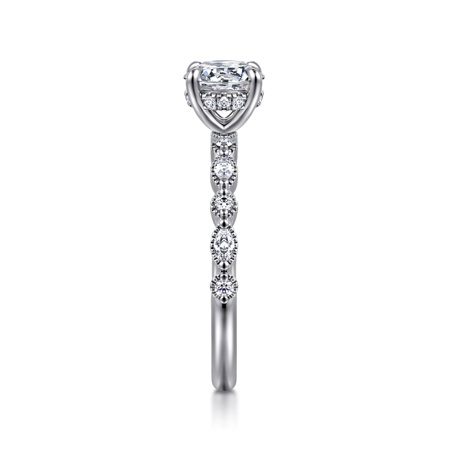 Lanna - 14K White Gold Round Diamond Engagement Ring - 0.25 ct - Shot 4