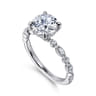 Lanna - 14K White Gold Round Diamond Engagement Ring - 0.3 ct