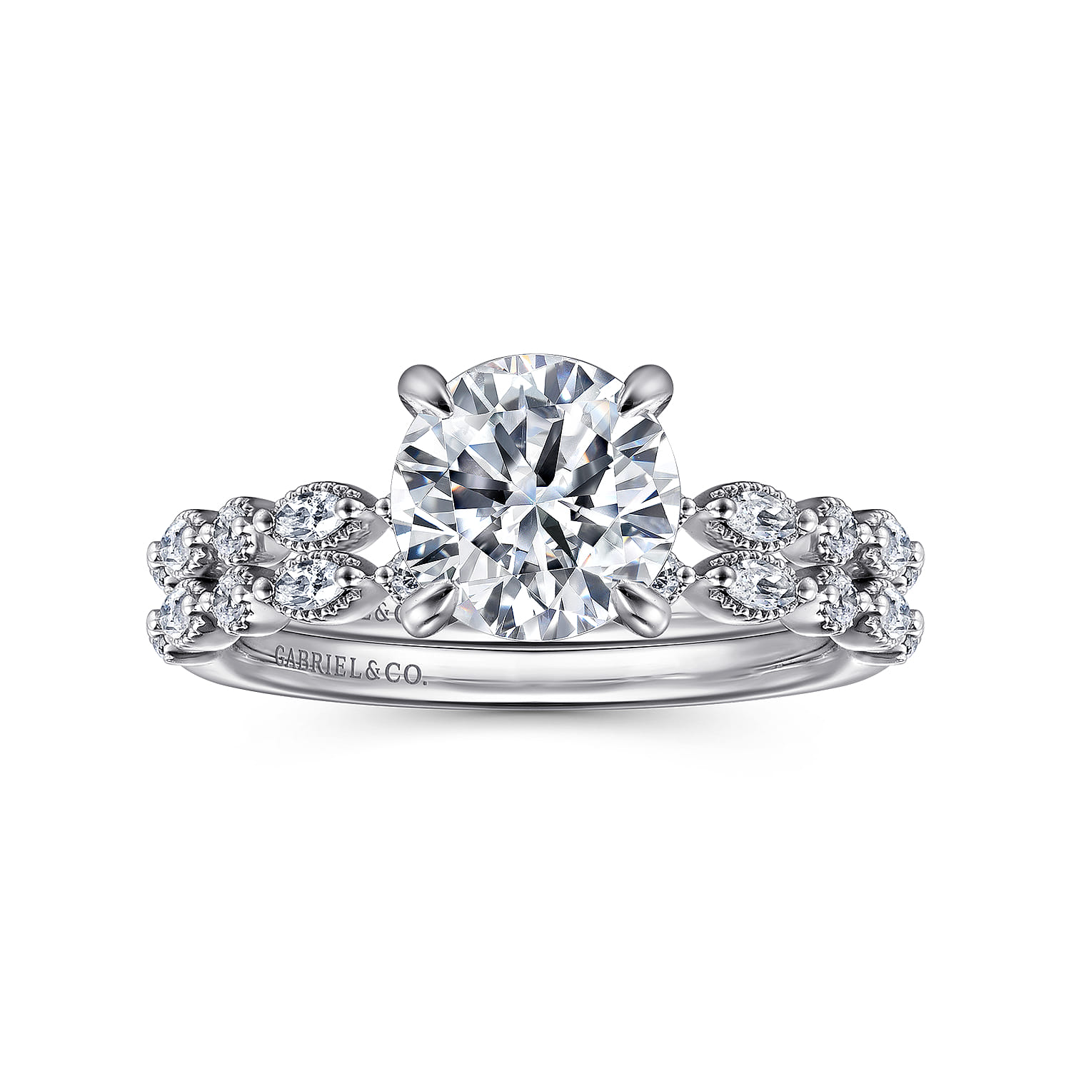 Lanna - 14K White Gold Round Diamond Engagement Ring - 0.3 ct - Shot 4