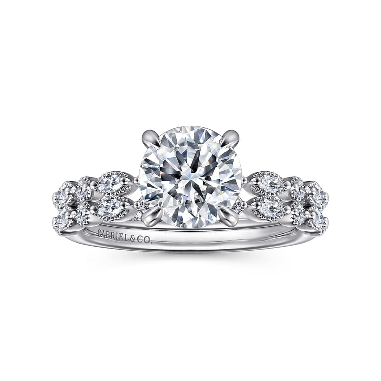 Lanna - 14K White Gold Round Diamond Engagement Ring - 0.3 ct - Shot 4