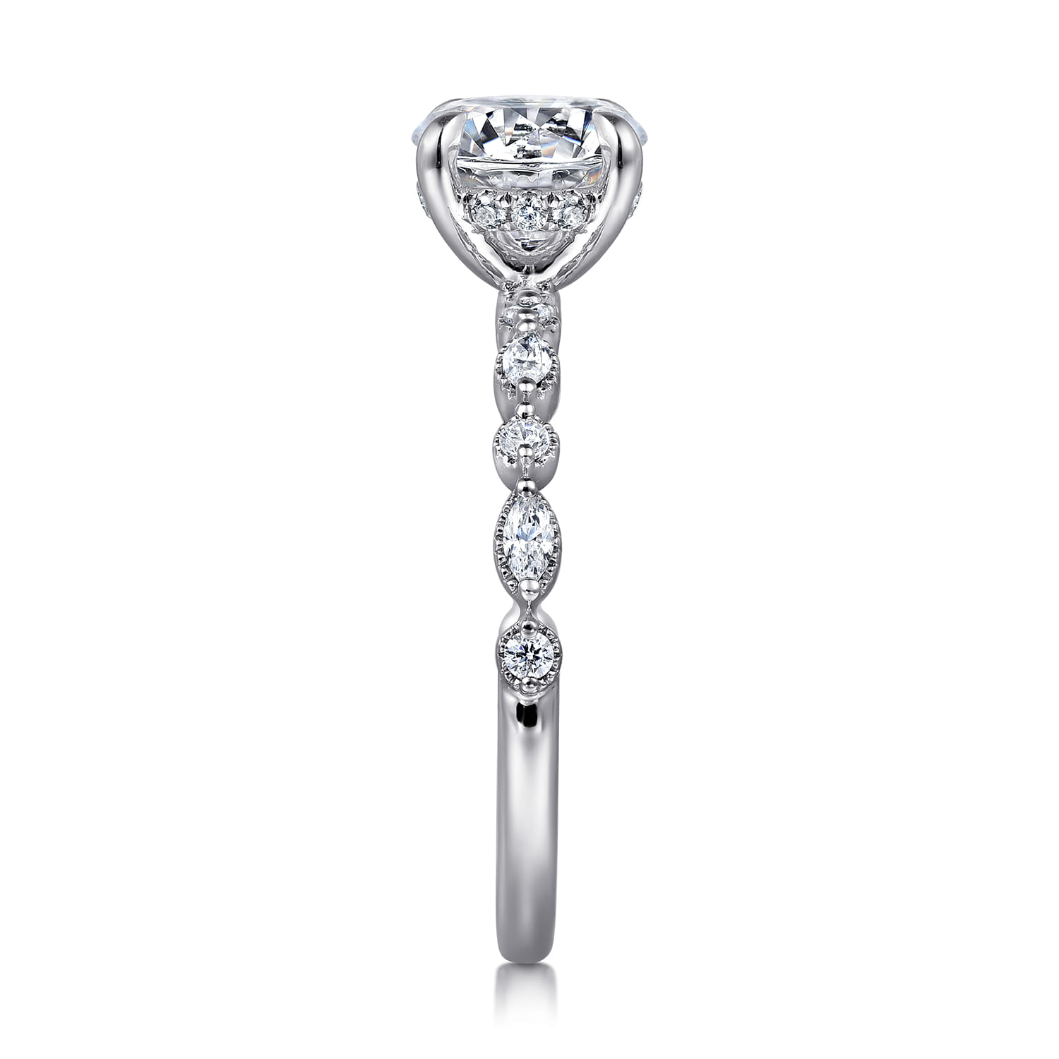Lanna - 14K White Gold Round Diamond Engagement Ring - 0.3 ct - Shot 5