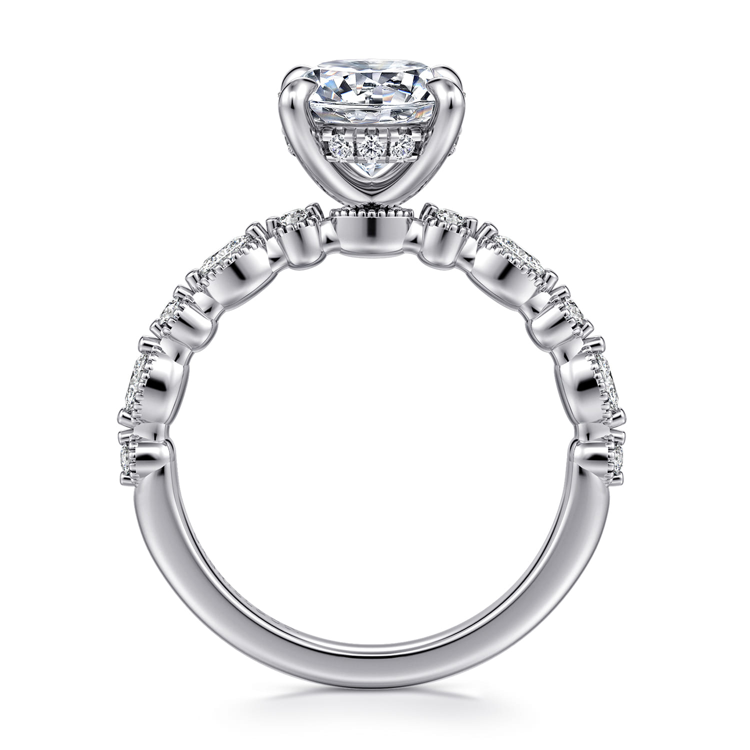 Lanna - 14K White Gold Round Diamond Engagement Ring - 0.3 ct - Shot 2