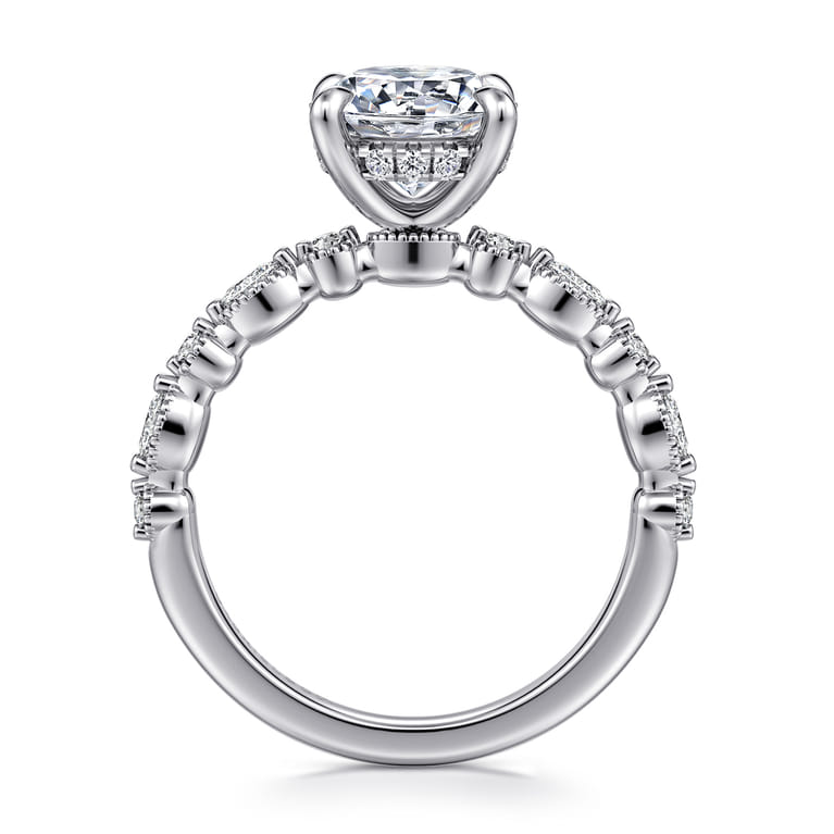 Lanna - 14K White Gold Round Diamond Engagement Ring - 0.3 ct - Shot 2
