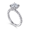 Lanna - 14K White Gold Round Diamond Engagement Ring - 0.3 ct