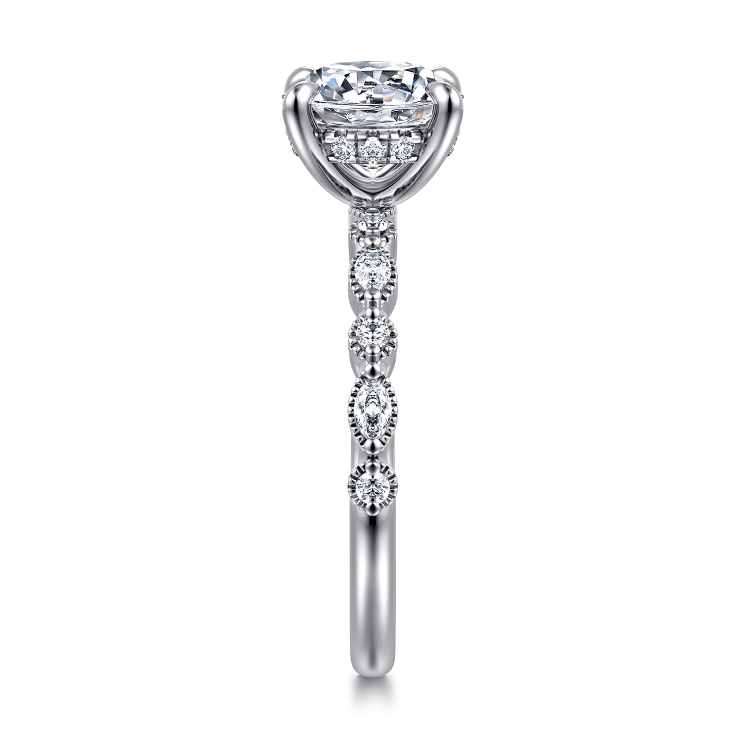 Lanna - 14K White Gold Round Diamond Engagement Ring - 0.3 ct - Shot 4