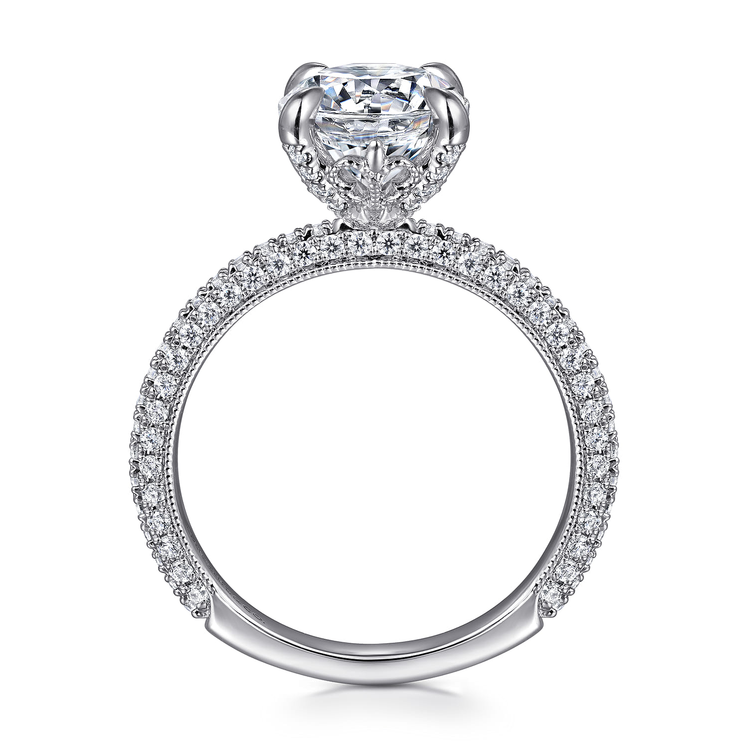 Xenia - 14K White Gold Round Diamond Engagement Ring - 0.6 ct - Shot 2