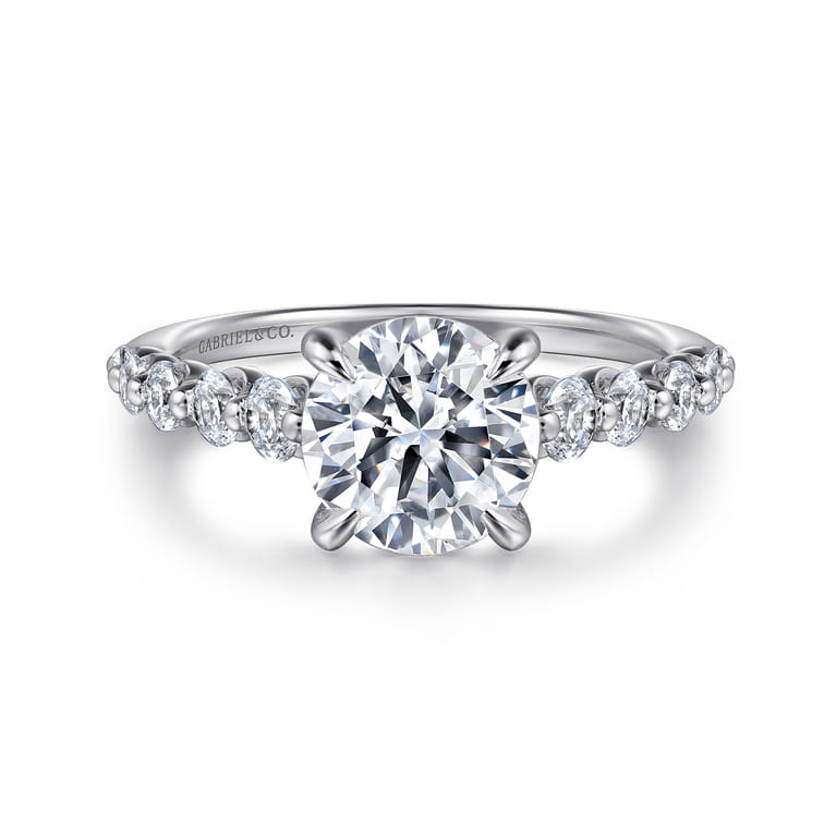 Emberlie - 14K White Gold Round Diamond Engagement Ring - 0.5 ct - Shot 1