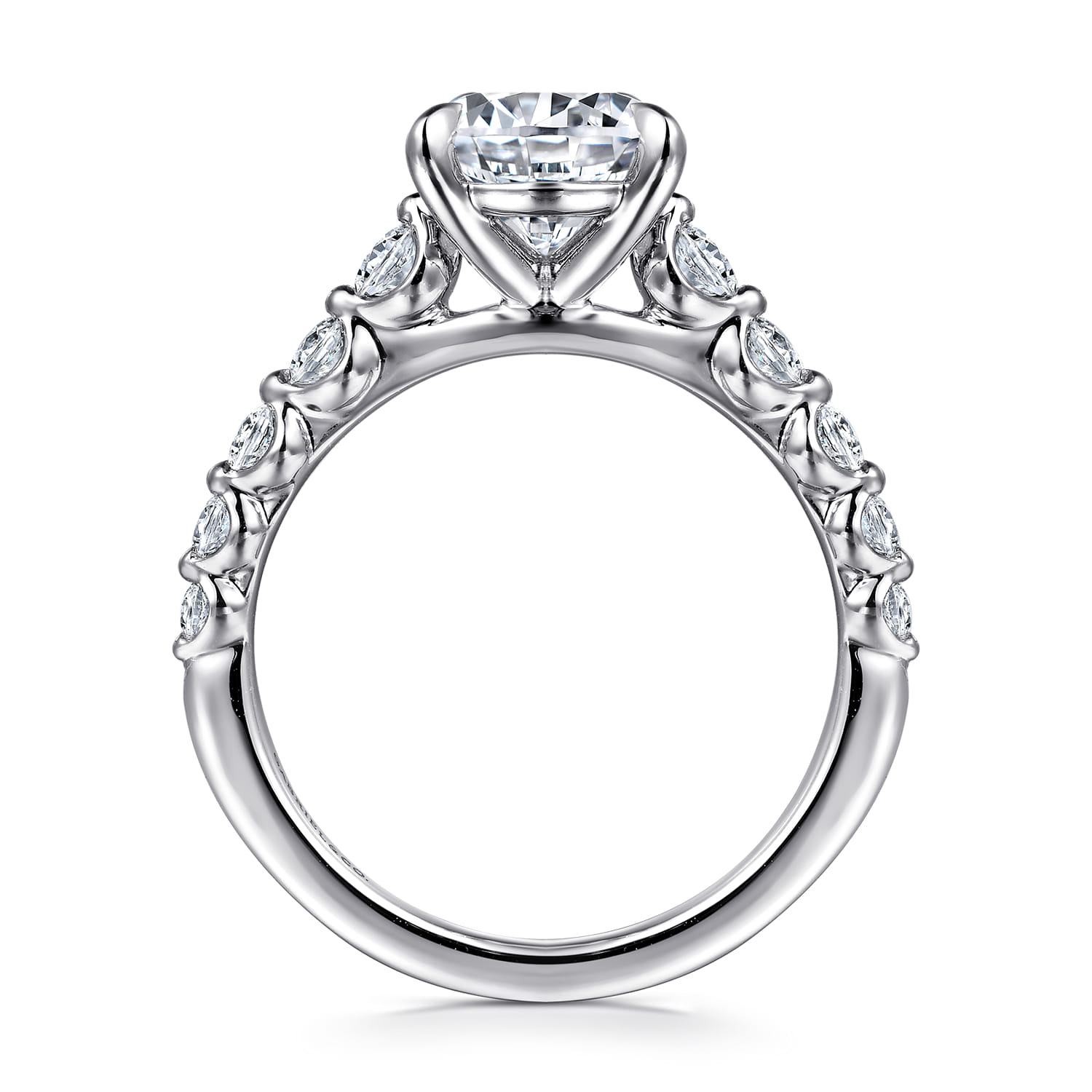 Emberlie - 14K White Gold Round Diamond Engagement Ring - 0.5 ct - Shot 2