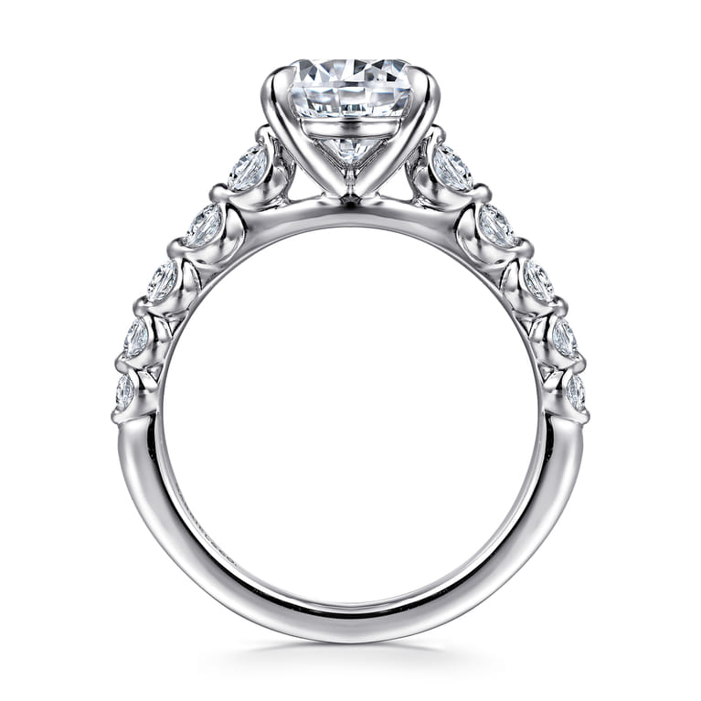 Emberlie - 14K White Gold Round Diamond Engagement Ring - 0.5 ct - Shot 2