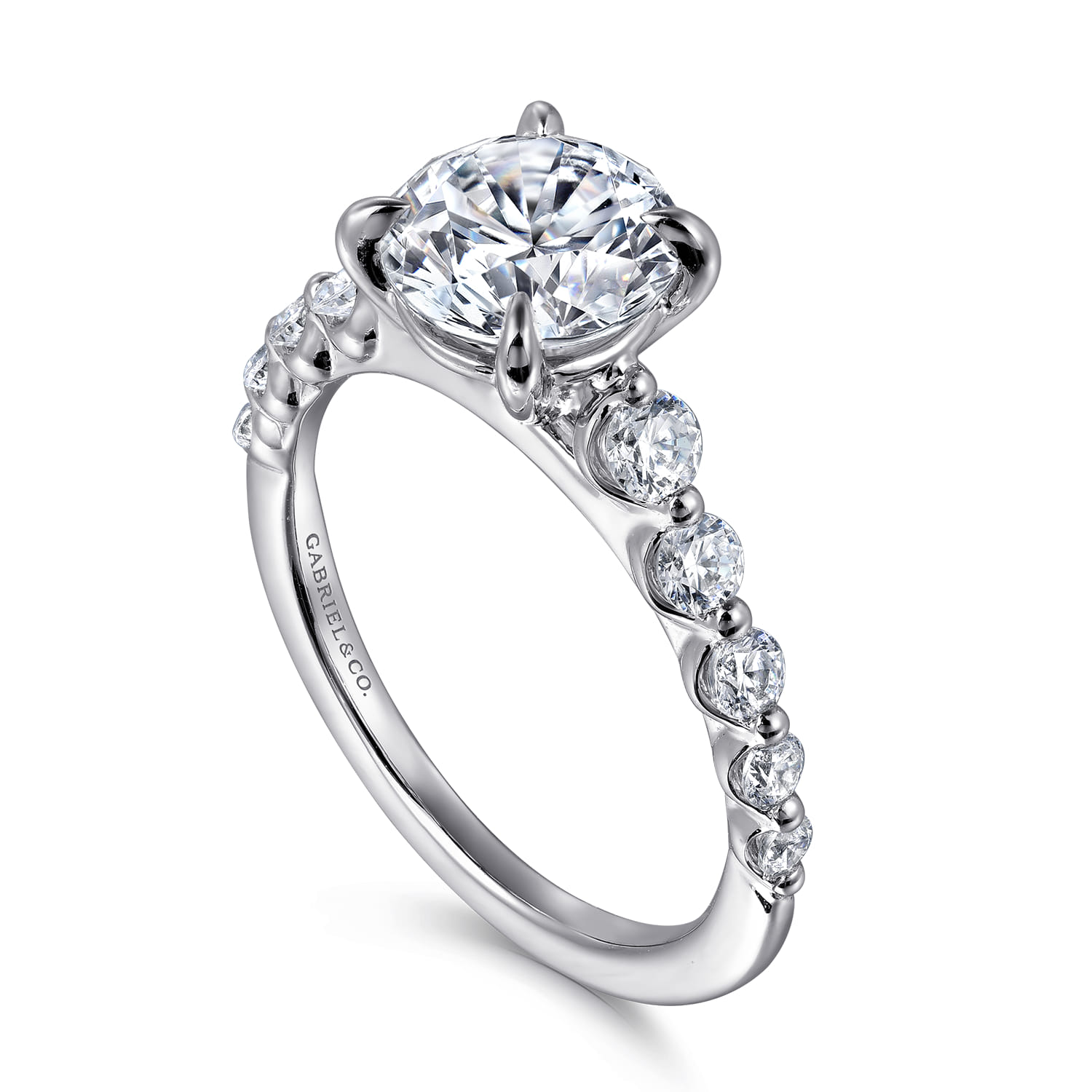 Emberlie - 14K White Gold Round Diamond Engagement Ring - 0.5 ct - Shot 3