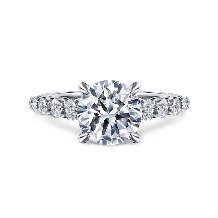 Emberlie - 14K White Gold Round Diamond Engagement Ring - 0.5 ct - Shot 1