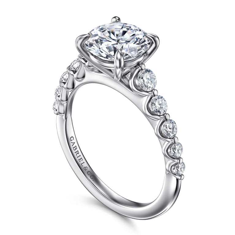 Emberlie - 14K White Gold Round Diamond Engagement Ring - 0.5 ct - Shot 3