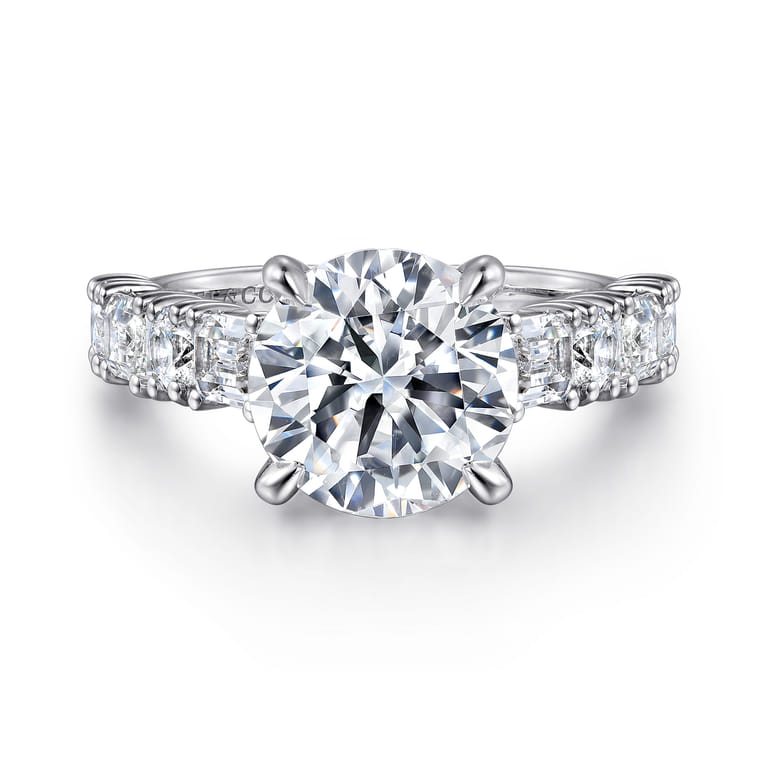 Fleure - 14K White Gold Round Diamond Engagement Ring - 1.55 ct - Shot 1