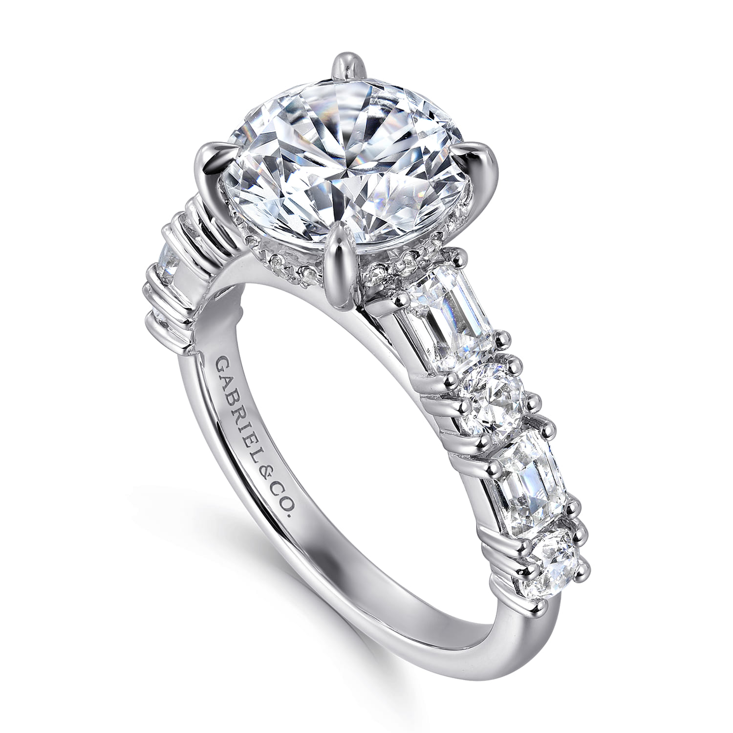Fleure - 14K White Gold Round Diamond Engagement Ring - 1.55 ct - Shot 3