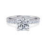 Amata - 14K White Gold Round Diamond Engagement Ring - 0.5 ct