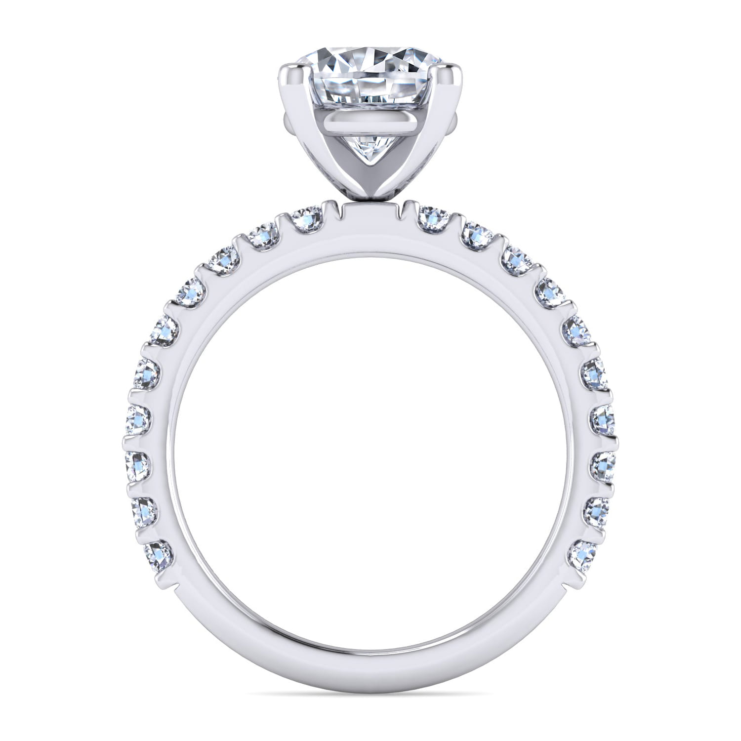 Amata - 14K White Gold Round Diamond Engagement Ring - 0.5 ct - Shot 2