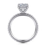 Alisa - 14K White Gold Round Hidden Halo Diamond Engagement Ring - 0.5 ct