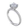 Alisa - 14K White Gold Round Hidden Halo Diamond Engagement Ring - 0.5 ct