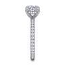 Alisa - 14K White Gold Round Hidden Halo Diamond Engagement Ring - 0.5 ct