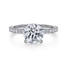 Alisa - 14K White Gold Round Hidden Halo Diamond Engagement Ring - 0.5 ct